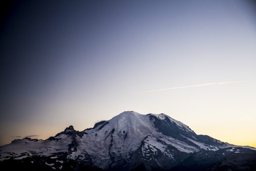 mount rainier at dusk