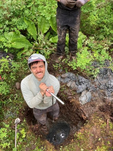 Anthony Stewart coring for carbon in Alaska. 